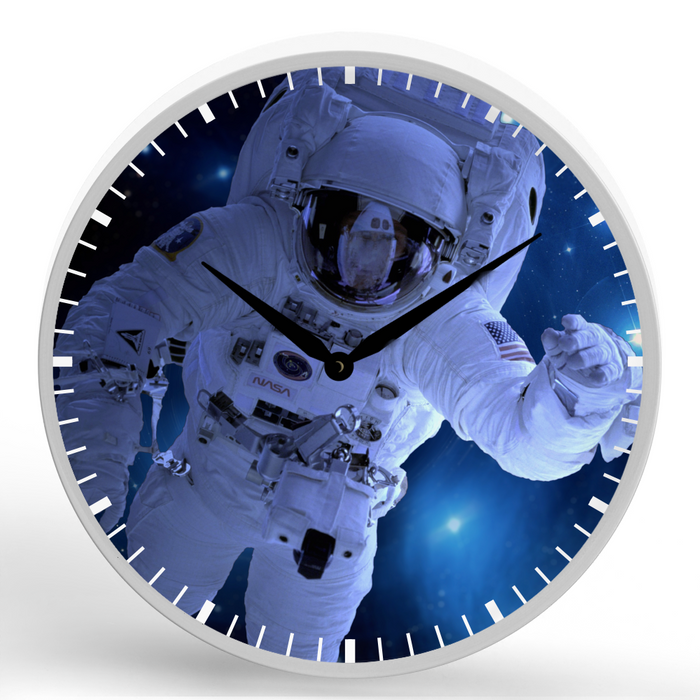 Astronaut <br>Round Framed Wall Clock 11.75"