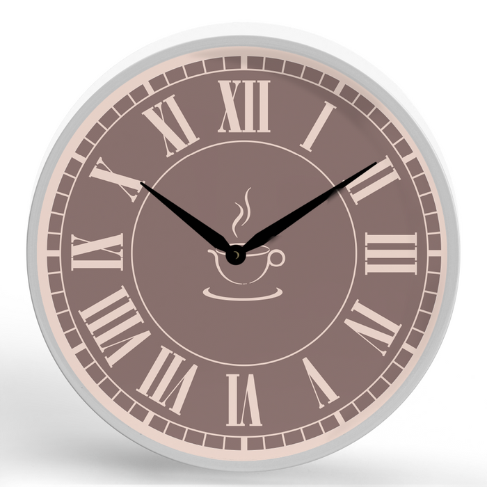 Coffee Time <br>Round Framed Wall Clock 11.75"