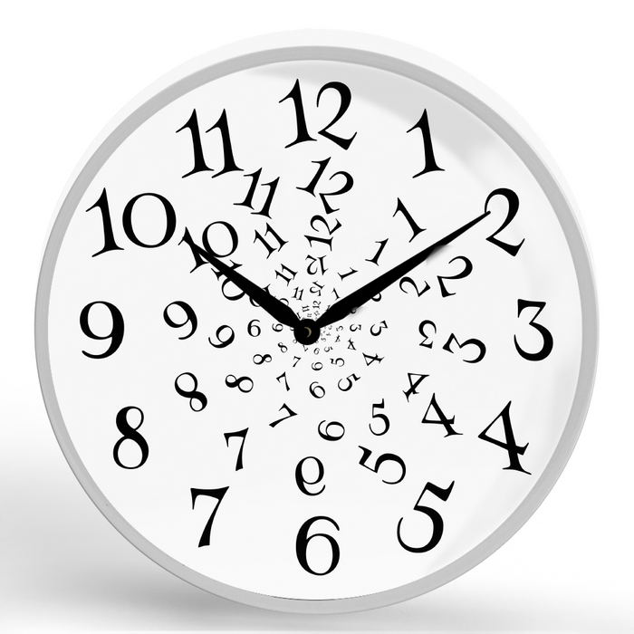 Number Vortex <br>Round Framed Wall Clock 11.75"