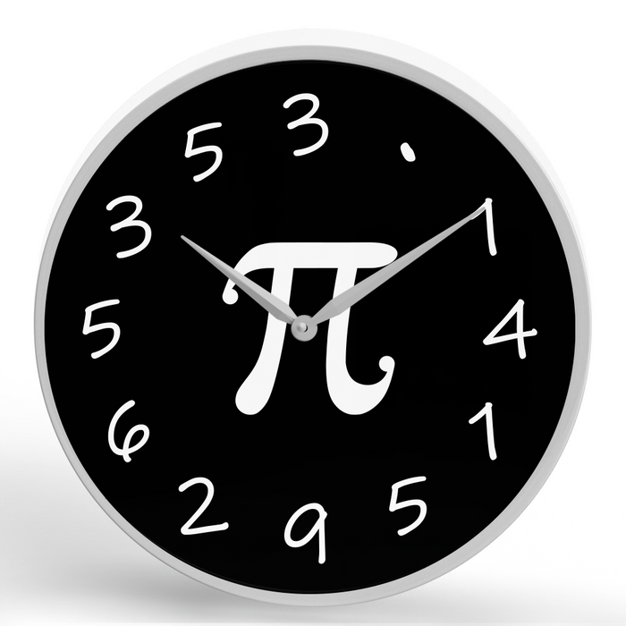 Pi <br>Round Framed Wall Clock 11.75"