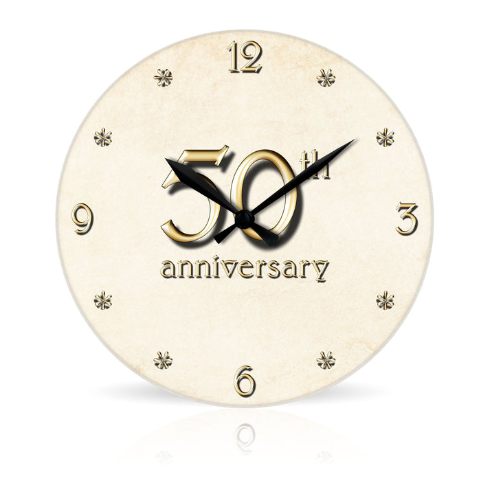 50th Anniversary <br>Round Acrylic Wall Clock 10.75"
