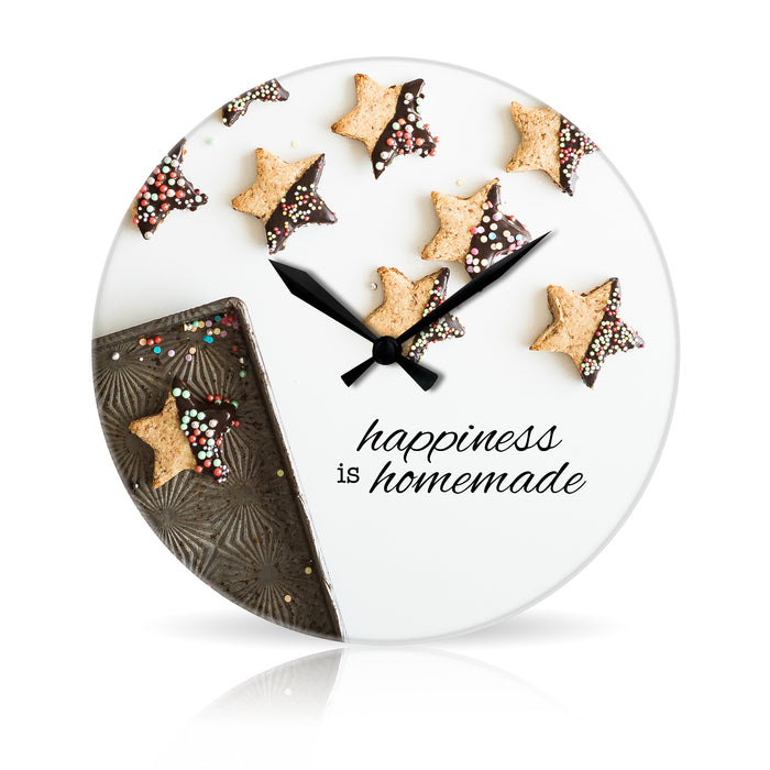 Happiness is Homemade <br>Round Acrylic Wall Clock 10.75"
