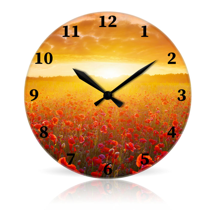Flower Sunrise <br>Round Acrylic Wall Clock 10.75"