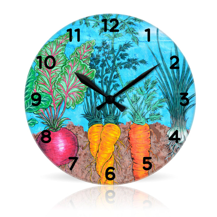 Garden Illustration <br>Round Acrylic Wall Clock 10.75"
