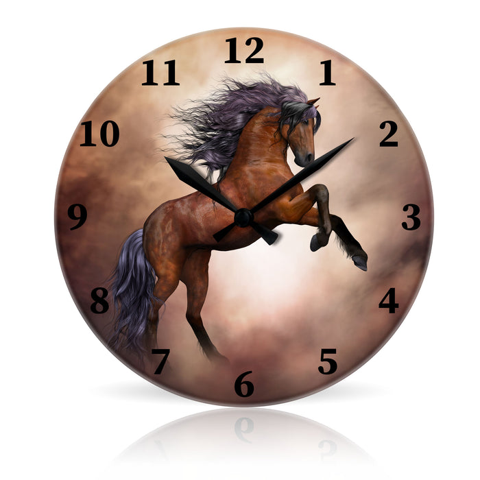 Stallion <br>Round Acrylic Wall Clock 10.75"