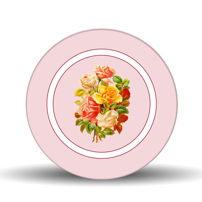 Roses Pink <br>Glass Table Spinner 17.75"