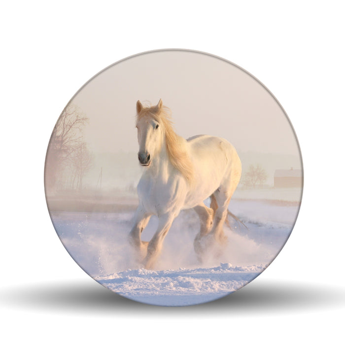 White Horse <br>Glass Table Spinner 17.75"