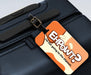 Orange EHPOWT Luggage Tag - Bag Tag attached to computer case