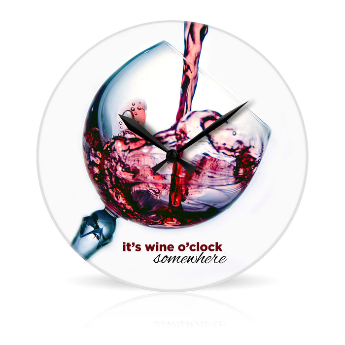 Wine O'Clock <br>Round Acrylic Wall Clock 10.75"