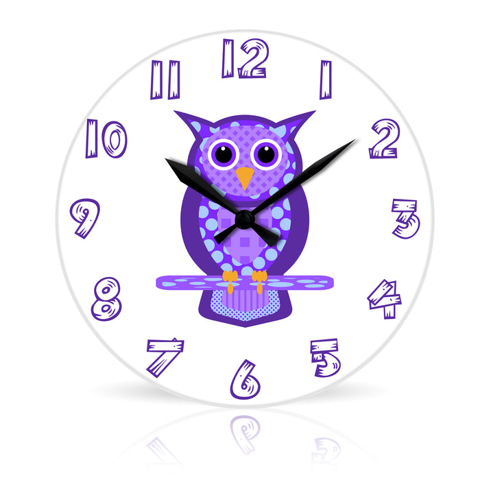 Owl <br>Round Acrylic Wall Clock 10.75"