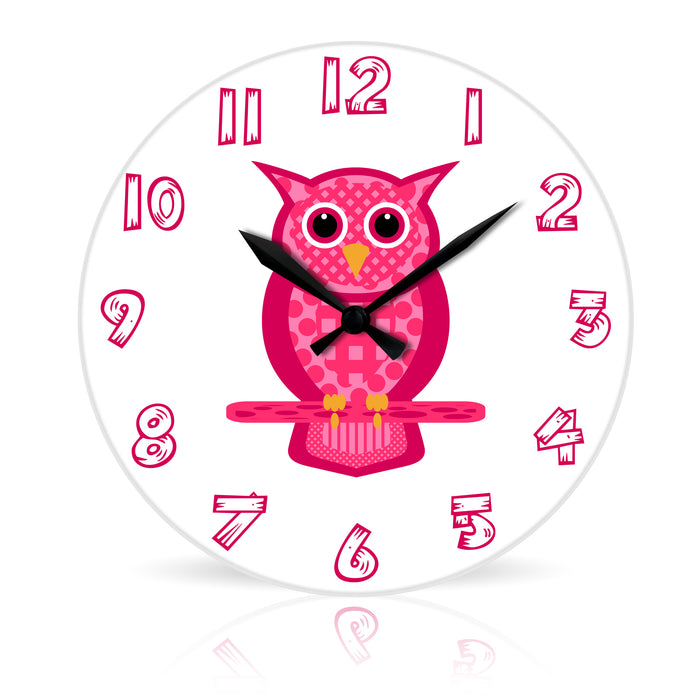 Owl <br>Round Acrylic Wall Clock 10.75"