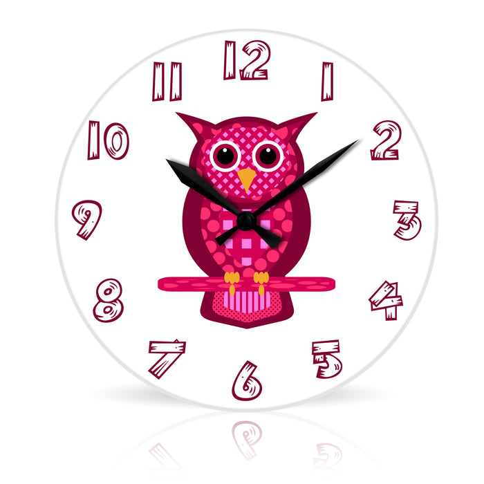 Owl <br>Round Acrylic Wall Clock 10.75"