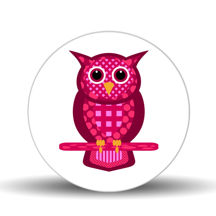 Pop Art Owl <br>Glass Table Spinner 17.75"